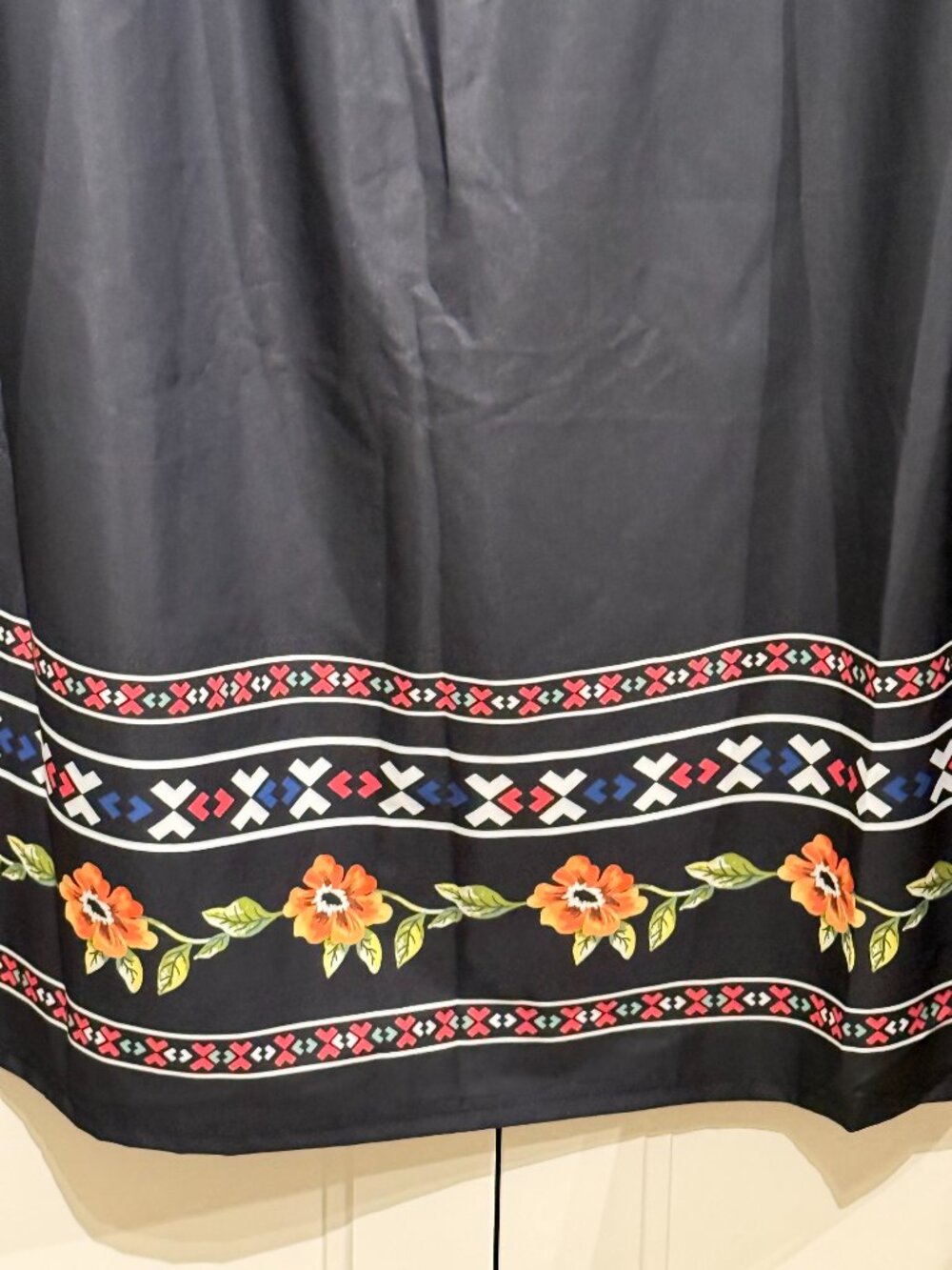 Black Floral Maxi Skirt 2X - Picture 8 of 9